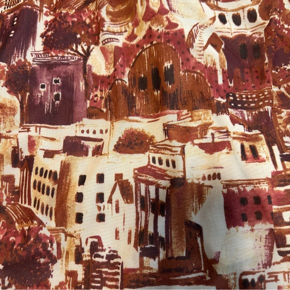 Catherines Pink and Brown Scenic Print Short Sleeve Tunic - Picture 5 of 8